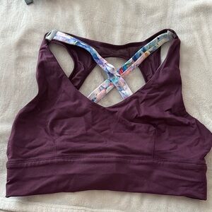 Born Primitive Maroon Sports Bra with Colorful Straps